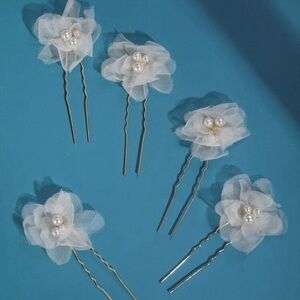 5pcs Wedding bridal hair pins flower faux pearl New  ✨✨💕💕